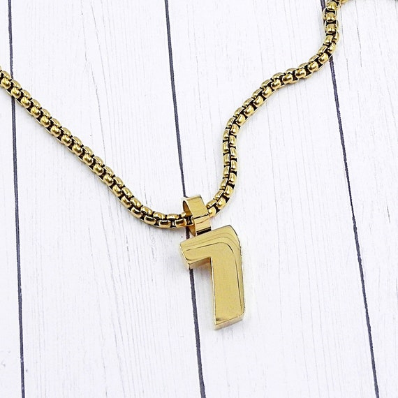 Gold number 7 pendant online