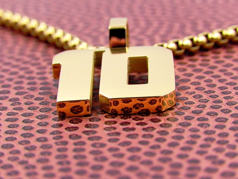 Gold Number 10 Pendant Etsy