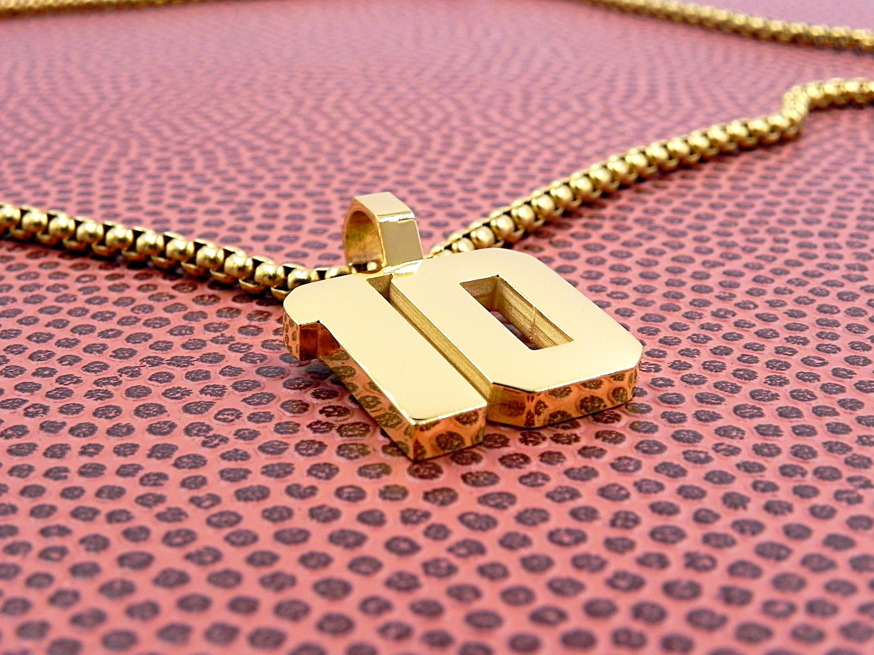 Gold Number 10 Pendant Etsy