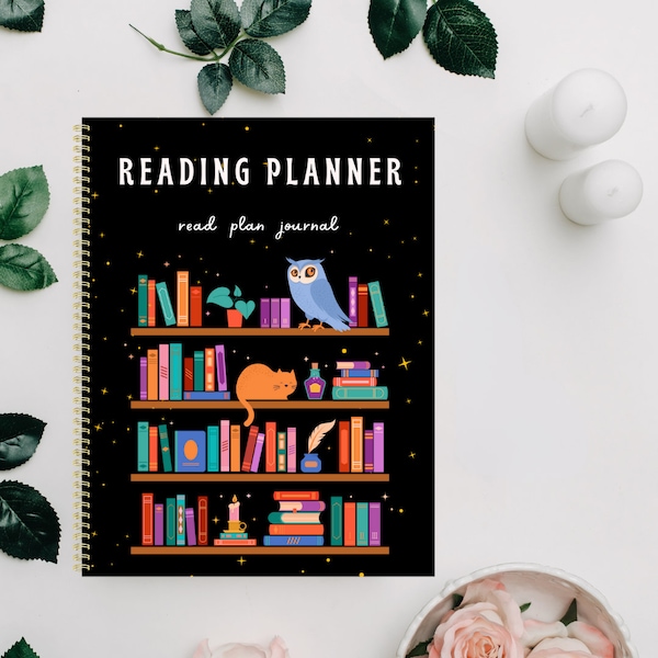 READING PLANNER JOURNAL | Book Review Journal | Book Planner | Monthly Planner | Reading Log Diary | Book Gift | Reading Notebook