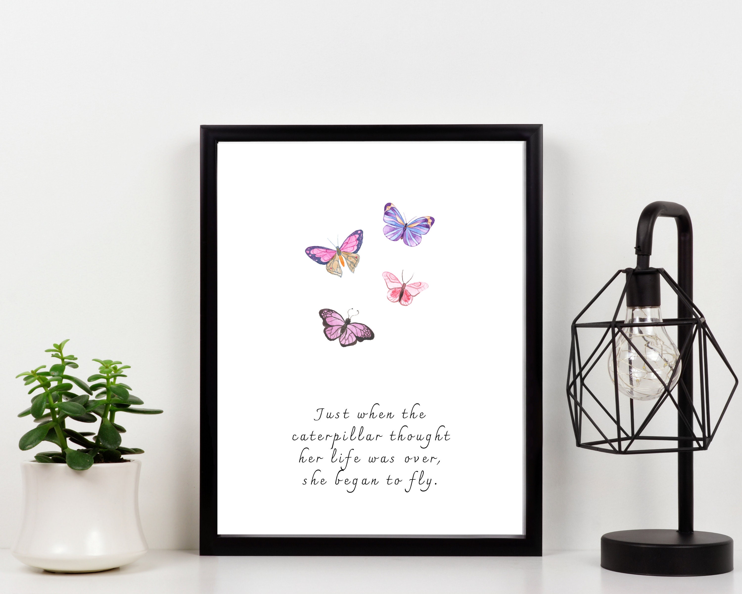 Butterfly Inspirational Quote Wall Decor / Printable Instant Etsy