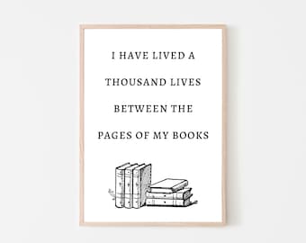 READING Quote Printable | Book Lover Poster | Reading Wall Art | Home Library Print | Digital Home Decor