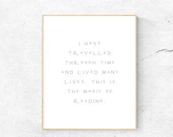READING Quote Printable | Magic Of Reading Book Lover Poster | Digital Wall Art For Home Office | Book Quotes Instant Download