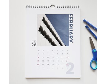 2026 Hanging Wall Calendar | Compact Letter Size | Minimalist | Colorful Photography | Holiday Housewarming Gift
