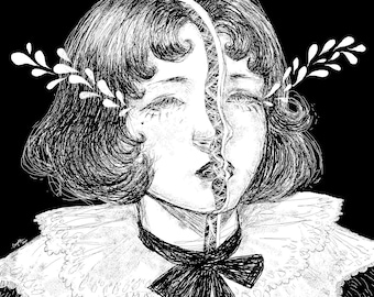 Gothic Print - 5 x 4.1 inch - Wall Art - Home Decor - Bedroom Decor - Vintage Print - Macabre Print - Dark Art - Horror