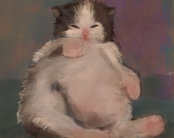 Cat Print - 8 x 8 inch - Wall Art - Home Decor - Bedroom Decor - Animal Print - Valentines Day Gift - Cat Lover - Cute Print