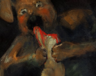 Rabbit Print - 11.7 x 8.3 inch - Wall Art - Home Decor - Bedroom Decor - Vintage Print Macabre Print - Dark Art - Gothic Art Francisco Goya