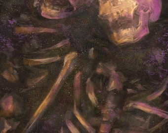 Memento Mori Print - 11.7 x 8.3 inch - Wall Art - Home Decor - Bedroom Decor - Vintage Print - Macabre Print - Dark Art - Skeleton Print