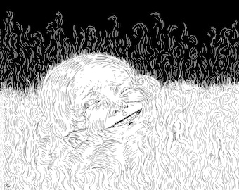 Clown Print - 8.3 x 5.8 inch - Wall Art - Home Decor - Bedroom Decor - Gothic Print - Macabre