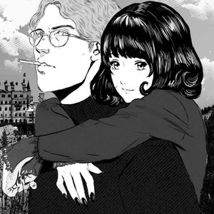 custom couple portrait - anime portrait - personalized gift - portrait commission - valentines day gift - engagement portrait