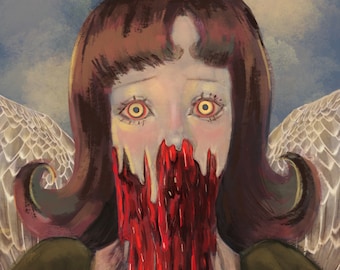 Gore Portrait Print - 11.7 x 8.3 inch - Wall Art - Home Decor - Bedroom Decor - Vintage Print - Macabre Print - Dark Art - Gothic Art