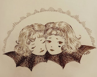 Angel Print - 4.1 x 5.8 inch - Wall Art - Home Decor - Bedroom Decor - Vintage Angel Print