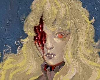 Vampire Print - 11.7 x 8.3 inch - Wall Art - Home Decor - Bedroom Decor - Vintage Print - Macabre Print - Dark Art - Gothic Art - Gore