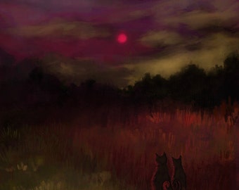 Cat Print - 8 x 8 inch - Wall Art - Home Decor - Bedroom Decor - Animal Print - Valentines Day Gift - Cat Lover - Cute Print