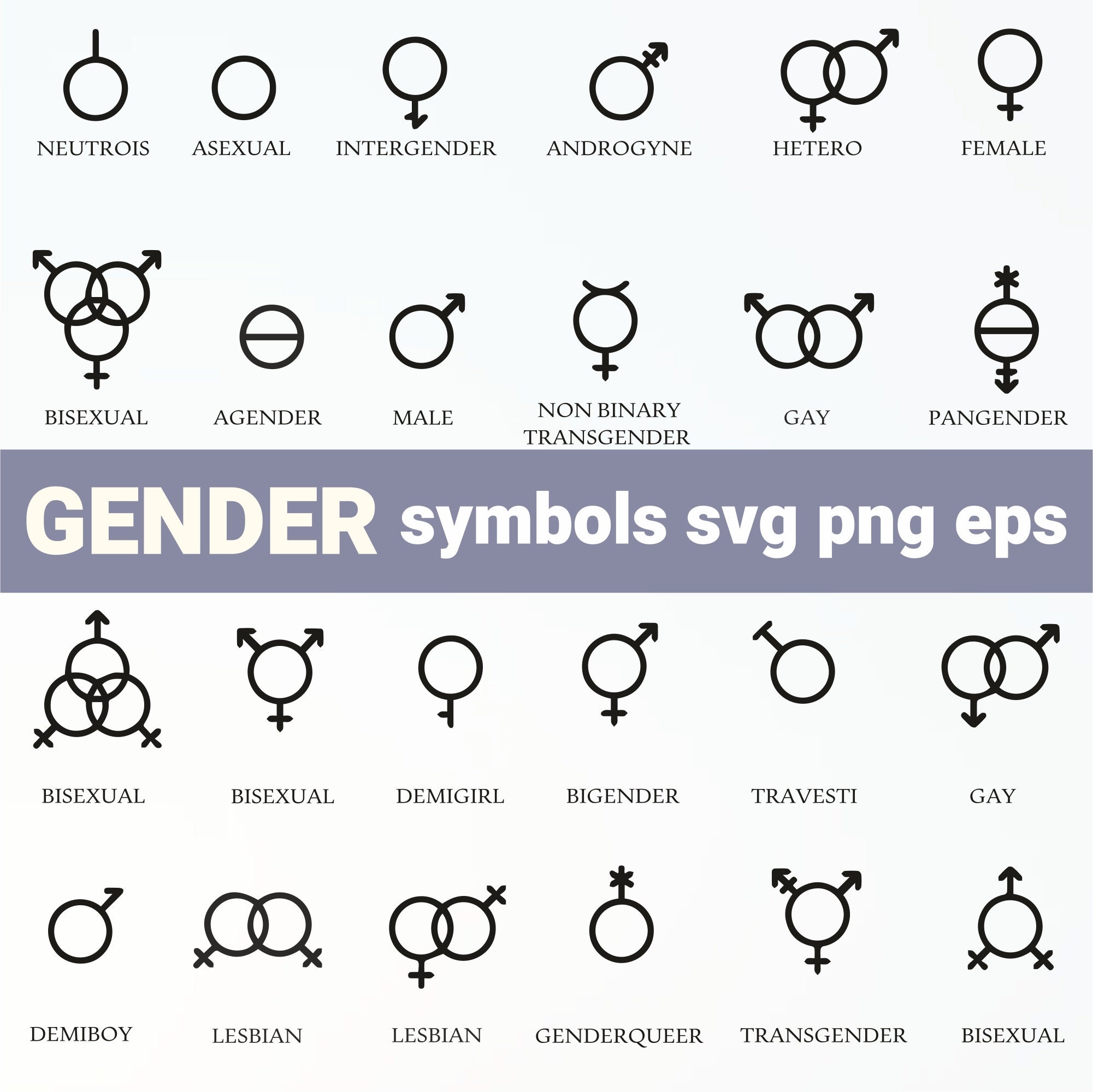 Gender Symbol Etsy