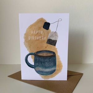 Tea Greetings Card | Birthday Card | Happy Birthday | Watercolour Illustration Print