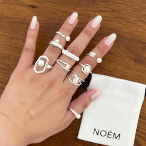 Elegant Natural Pearl Ring, Minimalist Style Freshwater Stacking Band