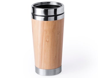 Personalised Bamboo Travel Mug/ Eco-Friendly/ Coffee/  On The Go/ Portable/ Eco Mug/ Work, Gift/ Eco Friendly
