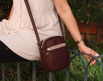 Natural Cork Crossbody Bag, Vegan Shoulder Bag