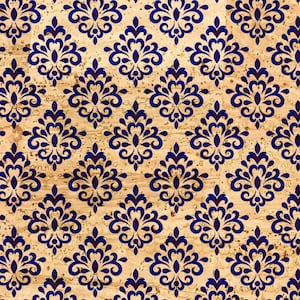 Cork fabric, mosaic print, Cork leather, ecological, for crafts and sewing, Cork fabric for bags