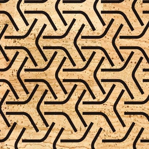 Geometric print cork fabric / Portuguese cork fabric / Eco-friendly cork leather / Cork crafts and sewing / Supplies for bags and purses