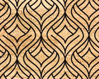 Tela de corcho geométrica, piel de corcho natural para manualidades, 50 x 32 cm