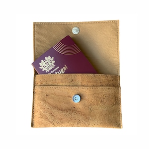 Kurk paspoort cover / kurk reiskoffer / paspoortkoffer / documenthouder