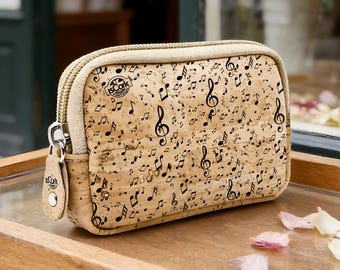 Patterned Mini Cork Makeup Bag, Portuguese Cosmetic Pouch, Coin Purse and Travel Organizer