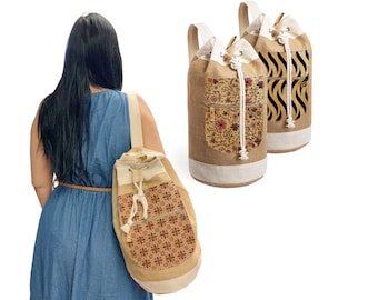 Natural Cork Patterned Backpack, BAGD-367