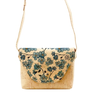Petit sac en liège avec imprimé fleuri, sac en liège floral