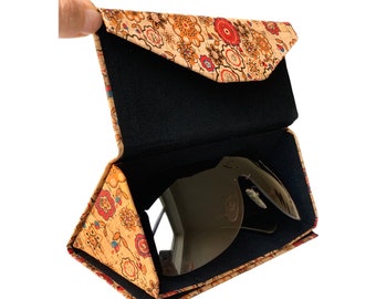 Printed Cork Glasses Case, Floral Design, Magnetic Close