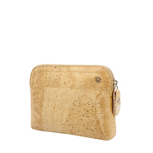 Astuccio trucco in pelle di sughero, piccola astuccio vegana, astuccio per il trucco in sughero naturale con nero