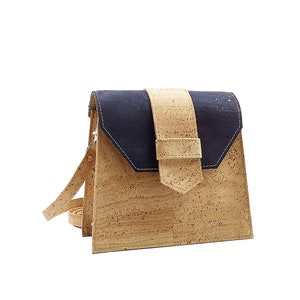 Bolso bandolera de corcho, bolso de corcho para mujer con correa ajustable