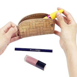 Petit étui de maquillage en liège véritable, végétalien, écologique