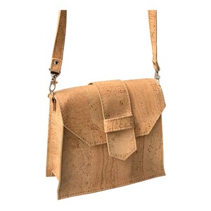 Elegante bolso de corcho, bandolera, diseño único, correa ajustable y desmontable