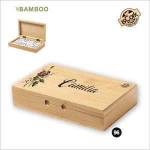 Personalized domino game, domino game with wooden box, personalized gifts