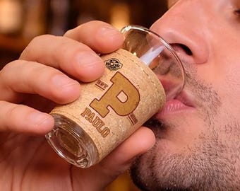 Glass Shot Cup with Natural Cork Sleeve – Portugal Souvenir Barware