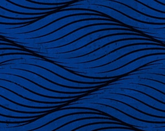 Blue Printed Cork Fabric, Portuguese Cork Leather (50cm x 32cm)