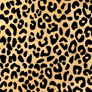 Cork fabric with black feline print / Natural cork fabric / Ecological cork leather for crafts and sewing / made in PORTUGAL