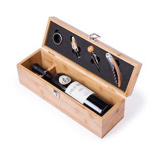 Personalized Wooden Wine Box with Wine Tools / Personalized Wine Box / Wine Accessories / Wine Gift Set / Gift Wine Set