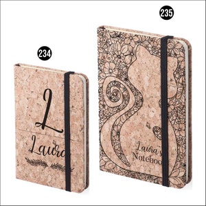 Cuaderno de diseño Cat, cuaderno con nombre, personalizado, portátil rígido, ecológico, ligero