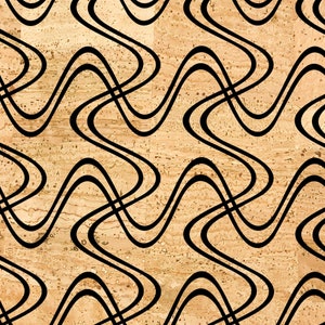 Cork fabric, Abstract style, Cork leather for crafts and sewing, for bags
