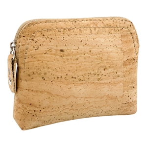 Petit porte-monnaie en liège naturel, porte-monnaie végétalien