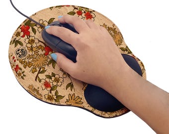 Ergonomic Mouse pad , Ergonomic Cork Mouse Pad, Personalized Mouse Pad, Personalized Gift, Eco Mouse Pad, Vegan Mouse Pad