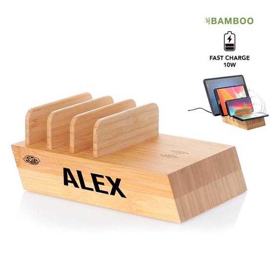 Bamboo Wireless Ladestation, Ladegert fr mehrere Gerte mit USB-C -  Etsy.de
