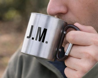 Stainless Steel Camping Mug Carabiner Handle Travel Mug Gift
