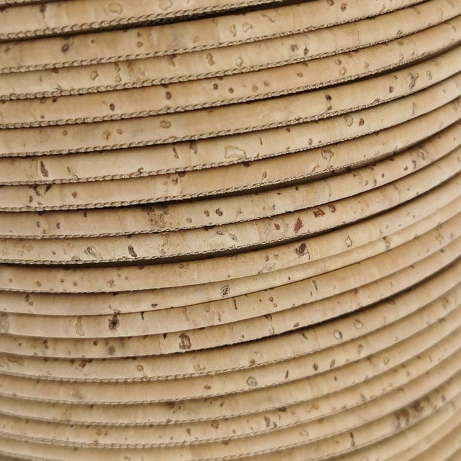 Natural Portuguese Cork Cord 3mm , Cork Jewelry Supplies, Cork Cord