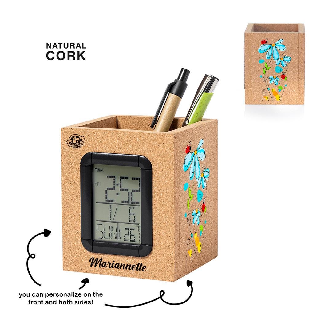 Multifunction Pencil Holder / Multifunction Desk Organizer With Clock ...