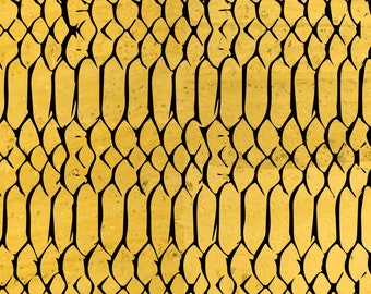 Tela de corcho con estampado animal amarillo, lámina de cuero vegano (50 x 32 cm)
