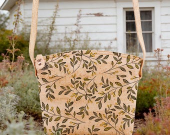 Small Cork Shoulder Bag – Vegan Eco Friendly Cork Handbag with Zipper, Handmade in Portugal
